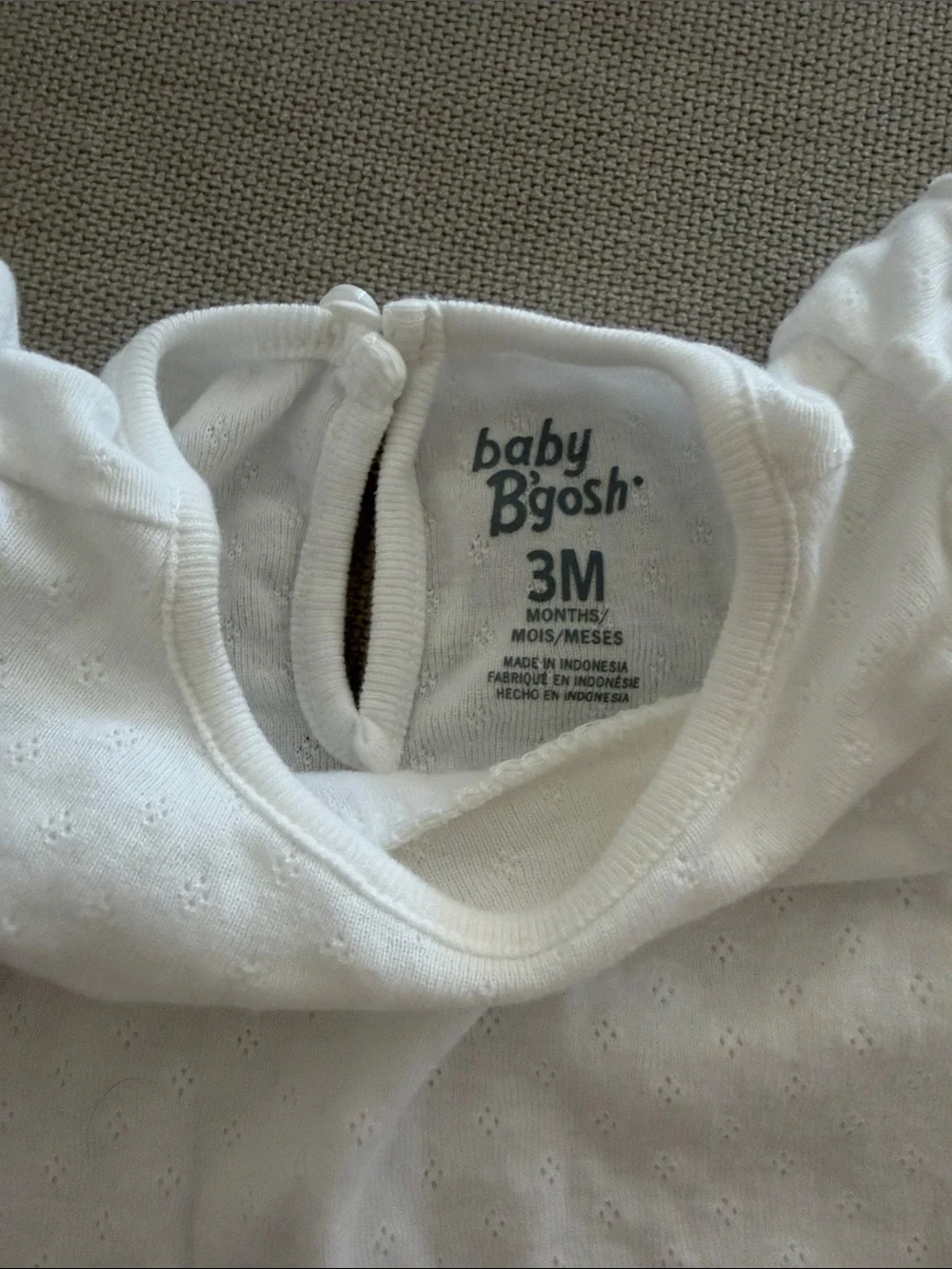 Baby B’gosh- White Baby Girls' Eyelet Bodysuit - Soft Cotton